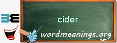 WordMeaning blackboard for cider